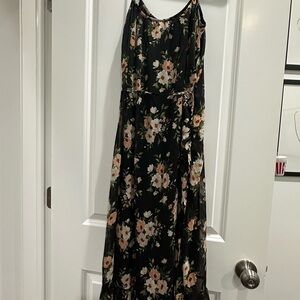 Floral Black Maxi Dress